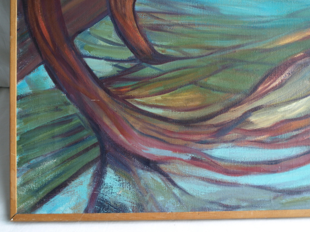 Onbekend : Olieverf op doek , Uitzicht – ingelijst – 1975 kopen? Bied vanaf 50!