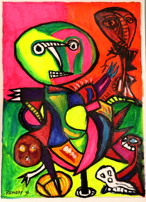 William Remory - William Remory - Origineel gesigneerd en ingelijst werk - Acryl op zwaar papier kopen? Bied vanaf 1!