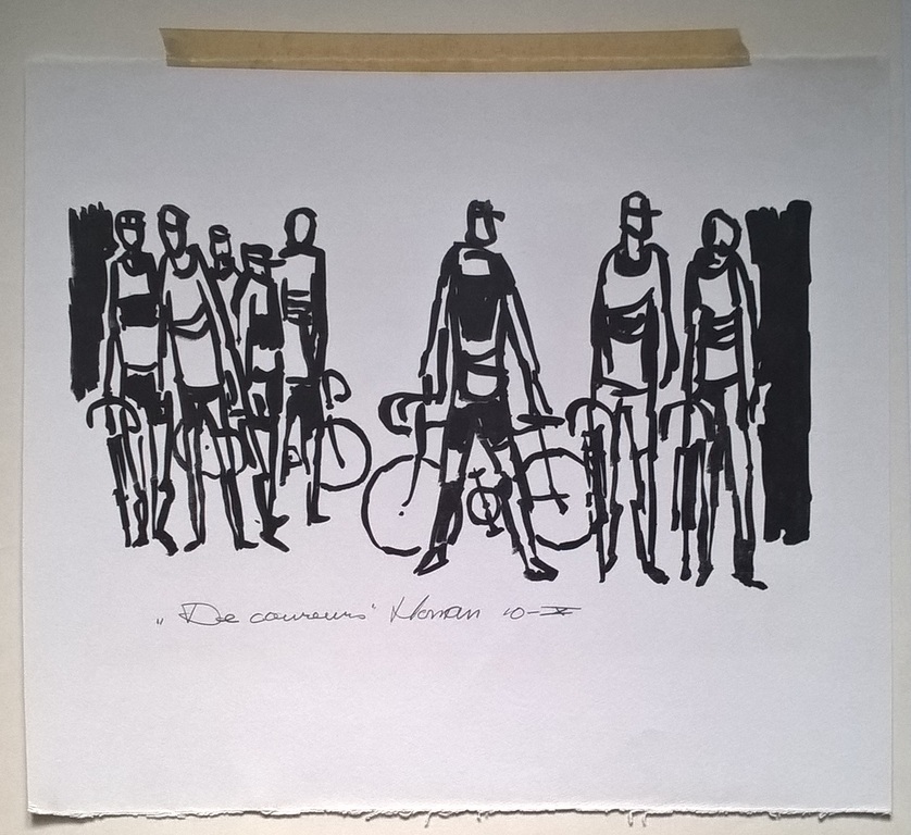 Jan Homan – zeefdruk – De Coureurs   kopen? Bied vanaf 50!