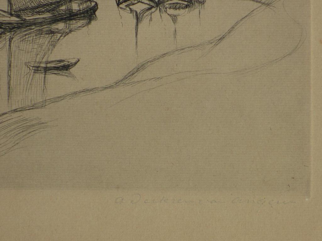 Antoon Derkzen van Angeren, Schepen op de rivier, Ets  kopen? Bied vanaf 40!