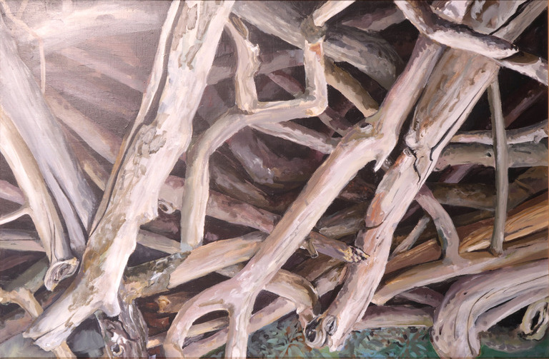 Paul van Wierst: Acryl, Dood hout - Ingelijst kopen? Bied vanaf 50!