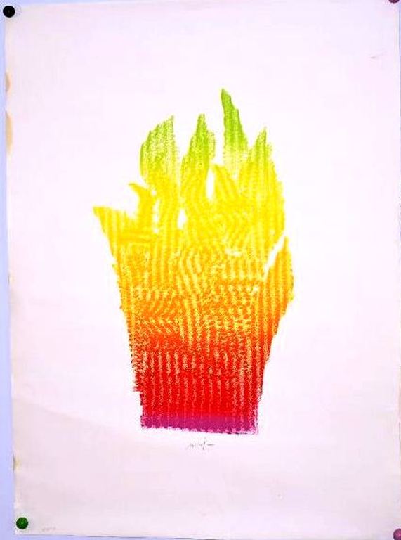 Onbekend. Gesigneerd. Litho. Vlammen kopen? Bied vanaf 1!