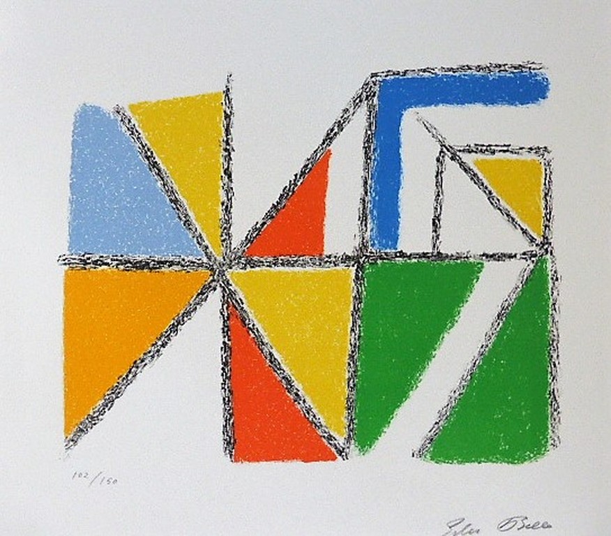 Ejler Bille Litho  gesigneerd en gedateerd 1992 Deens cobra-lid kopen? Bied vanaf 275!