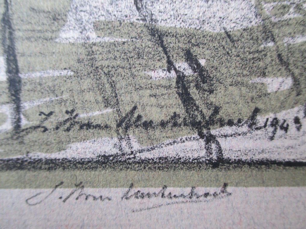 Mastenbroek, litho, sluisje te Rotterdam, 1943 kopen? Bied vanaf 40!