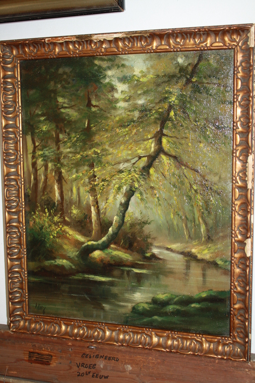 BOSLANDSCHAP MET BEEKJE in ZOMERLICHT van RIE kopen? Bied vanaf 1!