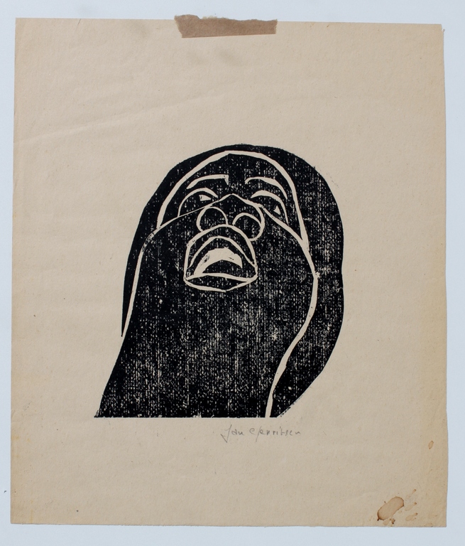 Jan Gerritsen: Houtsnede, zonder titel (gezicht) kopen? Bied vanaf 10!