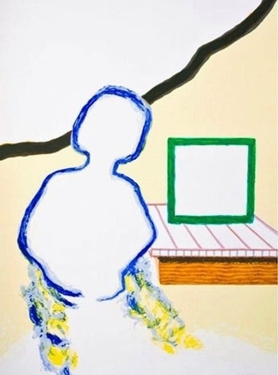 Roger Raveel, Toen zat zij aan tafel, groot formaat zeedruk 100 x 70 cm kopen? Bied vanaf 795!