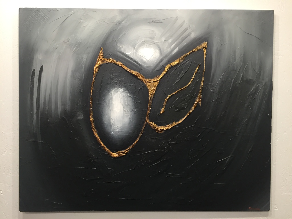 GENA GENADYJ gemengde technieken op doek gesigneerd  verkocht voor € 110!