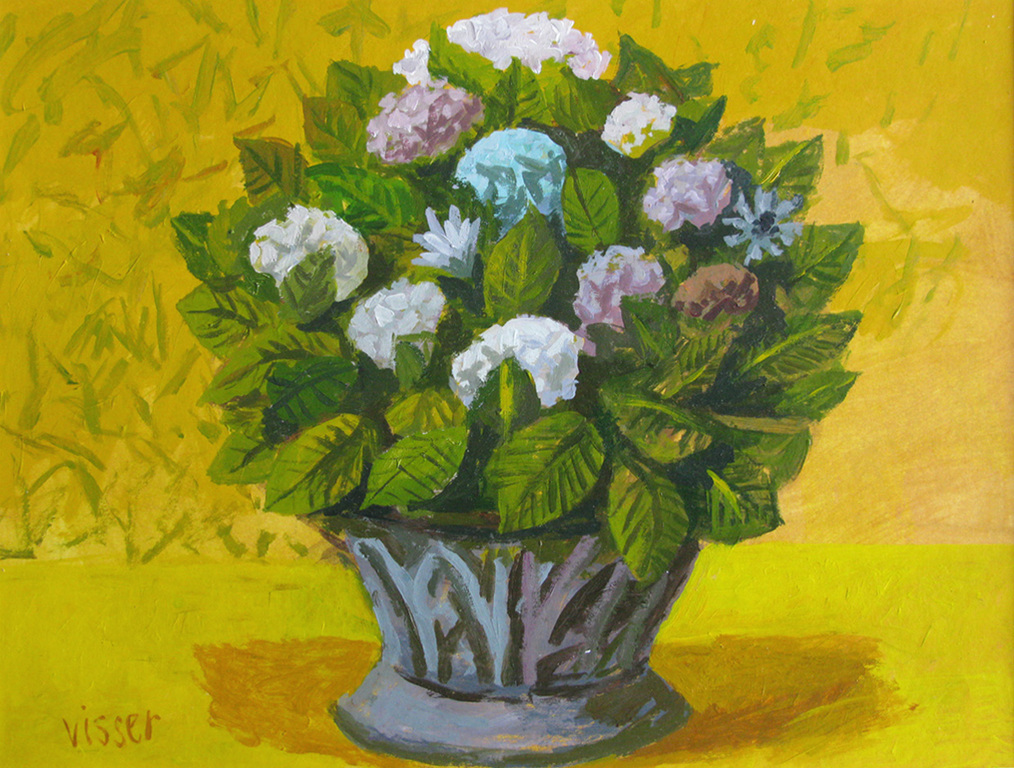Hendrik Jan Visser (1945) - BOEKET - acryl op dik papier kopen? Bied vanaf 1!