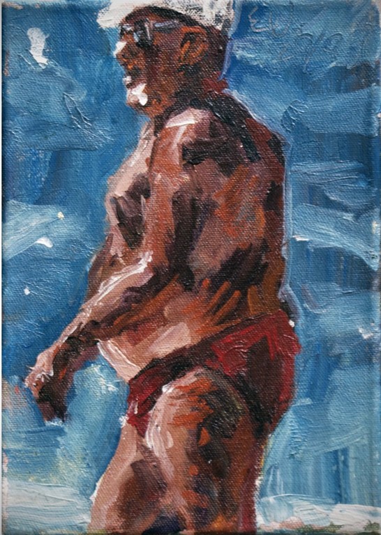Ernst Voss: 18x24 Olieverf op doek 1998, 'Dee' kopen? Bied vanaf 95!
