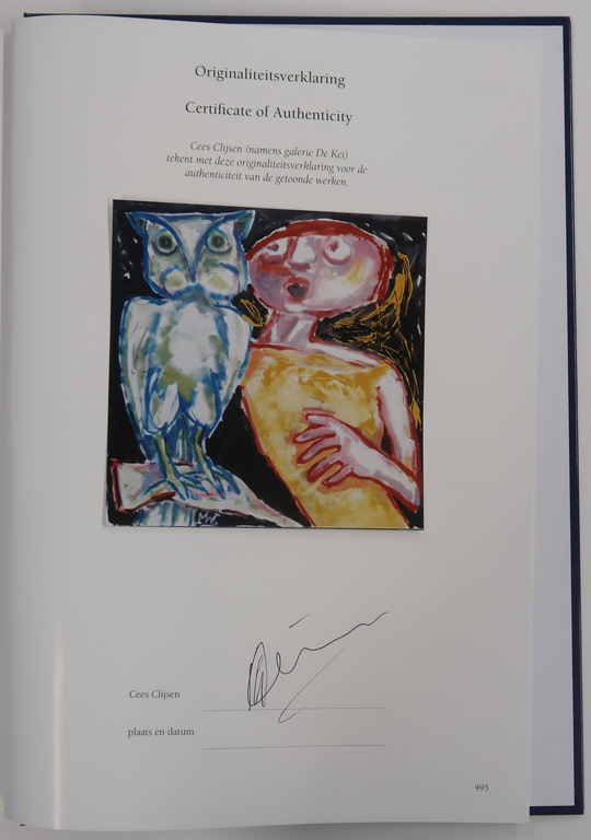 Martin van Wordragen: Olieverf op doek, Artiste met uilenbeeld - Ingelijst  kopen? Bied vanaf 750!