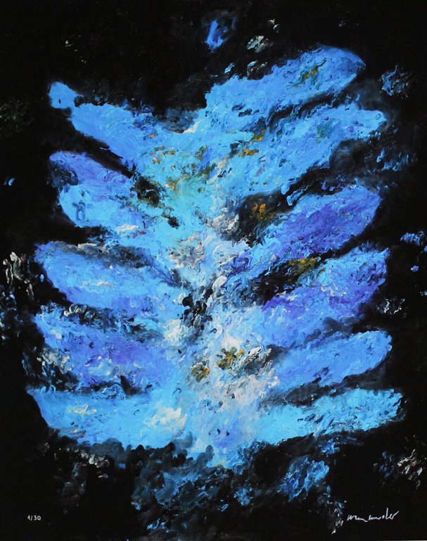 ARMANDO. Bijzonder kleurrijk Glicee. -Pflanze- 2014. Oplage: 30. Handgesigneerd. verkocht voor € 245!