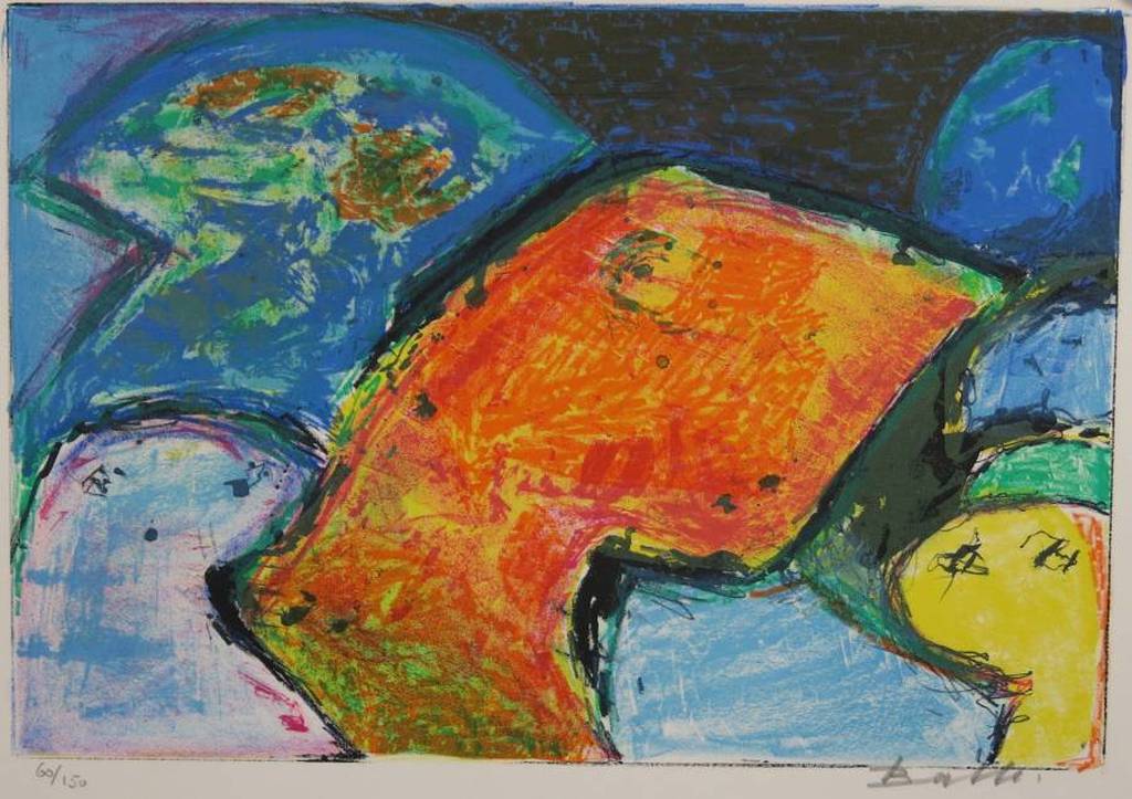 Mogens Balle: Kleurenlitho, Kleurrijke koppen (CoBrA) kopen? Bied vanaf 70!