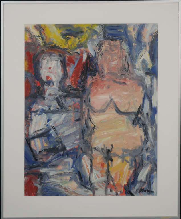 Pieter Haan: Acryl op papier, Z.T. Twee figuren - Ingelijst kopen? Bied vanaf 50!