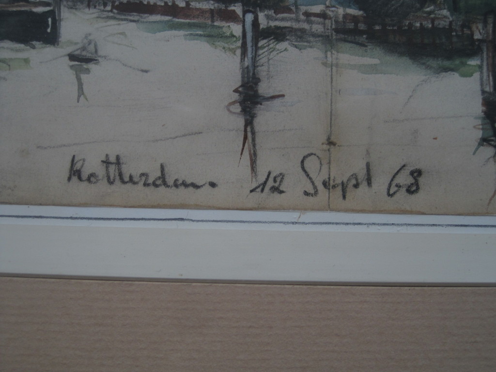 19e eeuwse aquarel "haven Rotterdam" toegeschr. Joh Bart.Jongkind 1819-1891 kopen? Bied vanaf 1!