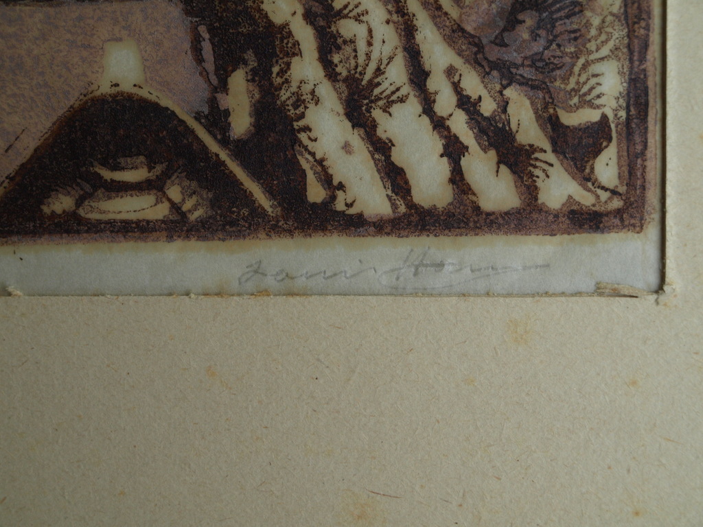 Louis Haver : Houtsnede , De houten brug – Gesigneerd – ca 1950 kopen? Bied vanaf 25!