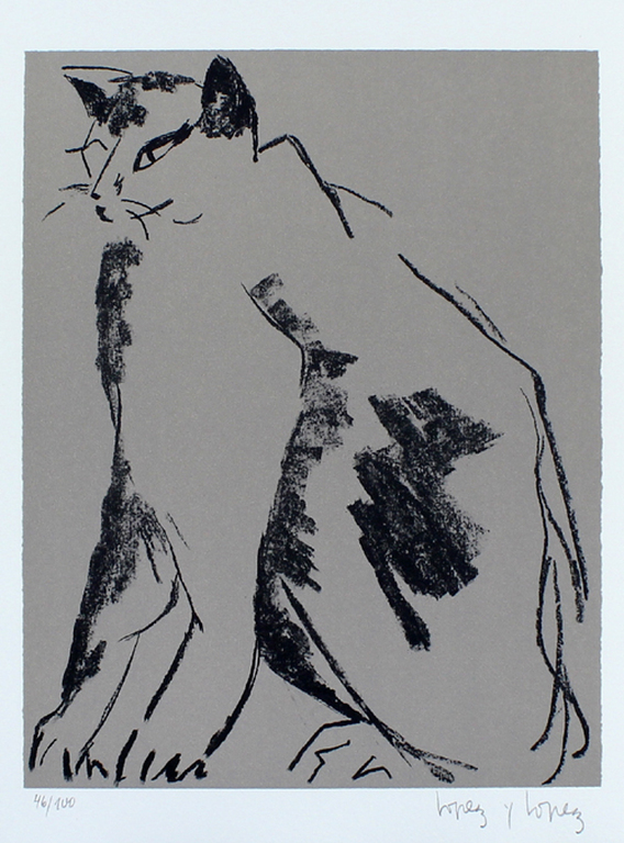Maria Josè Lopez y Lopez - Kat - lithografie - handgesigneerd oplage 100 kopen? Bied vanaf 39!