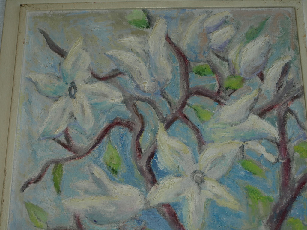 MARISKA HOFMAN-GÁSPÁR (1910) – Olieverf  – Witte lelies – Gesigneerd & ingelijst kopen? Bied vanaf 100!