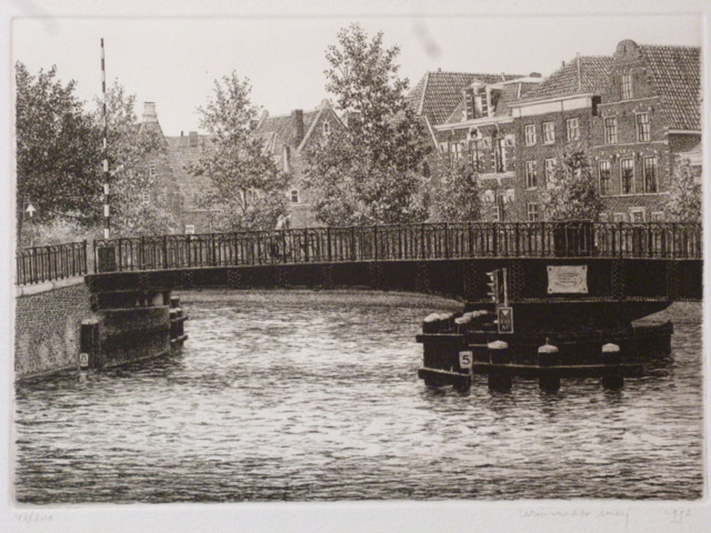 Wim van der Meij - ets - Melkbrug over het Spaarne, Haarlem kopen? Bied vanaf 40!