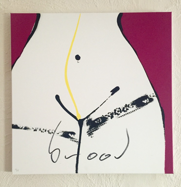 EENMALIG: HERMAN BROOD, handgesigneerde zeefdruk op linnen: Hips Paars kopen? Bied vanaf 149!