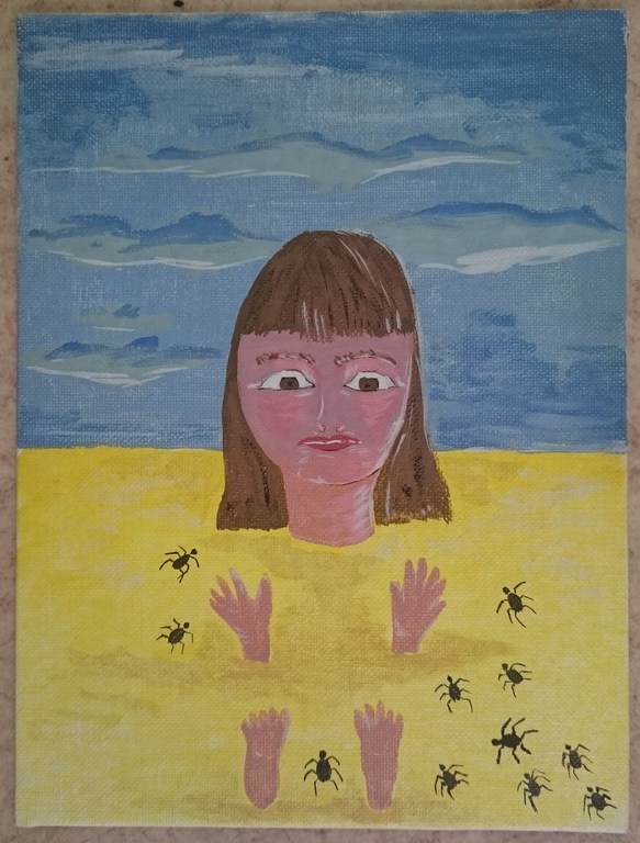 Lot van 3 naïeve acrylverven op schildersboard van onbekende kunstenaar kopen? Bied vanaf 1!