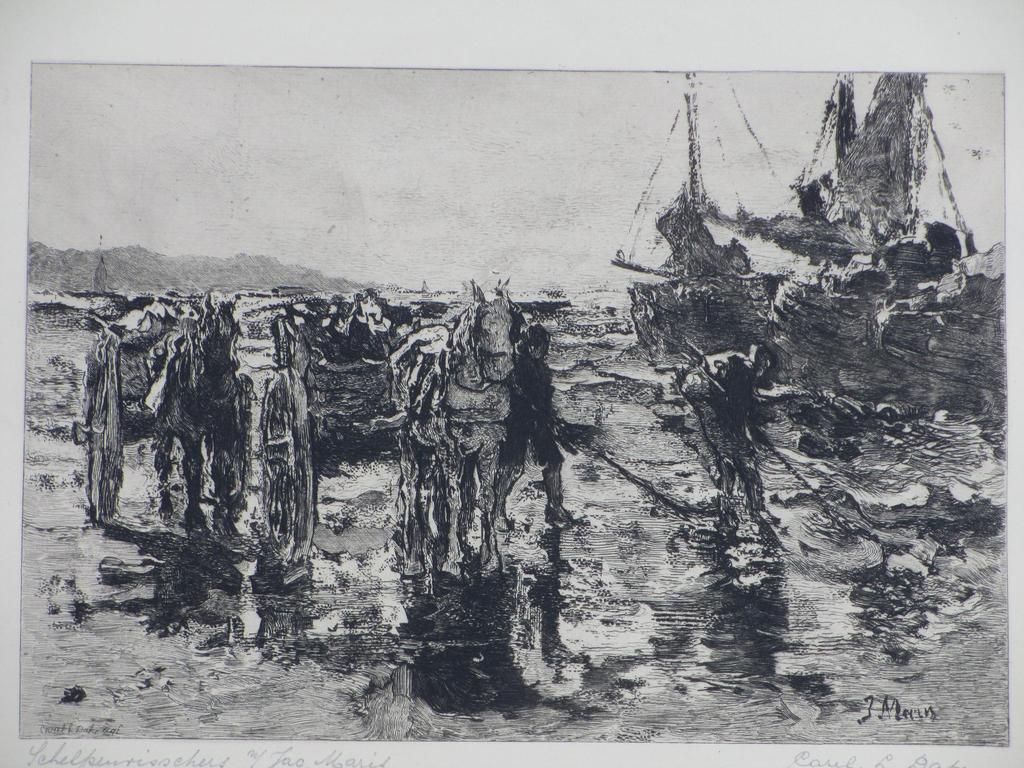 Carel l.Dake, Schelpenvissers, Ets verkocht voor € 60!