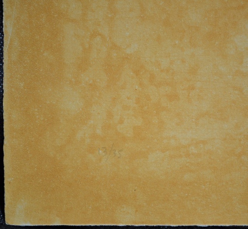 Claude Garache, Ocre III, grote aquatint 1989 + gratis affiche galerie Lelong kopen? Bied vanaf 220!