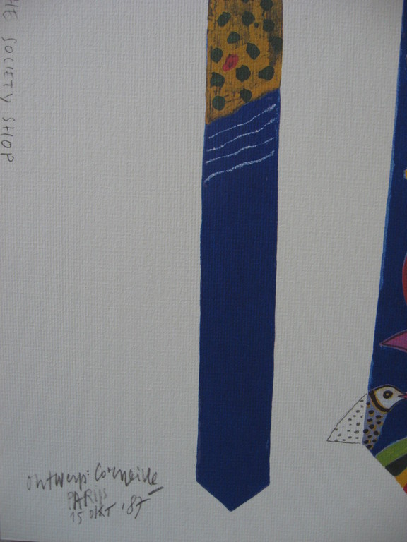 Corneille: Kleurenlitho, Stropdas Society Shop, 1987 kopen? Bied vanaf 35!