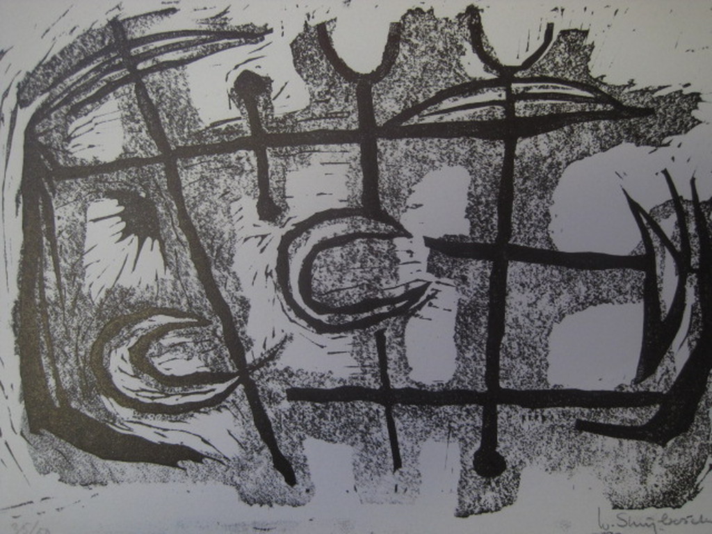 Wim Strijbosch (1928-1968)  originele houtsnede voor Creatie 1952  kopen? Bied vanaf 1!