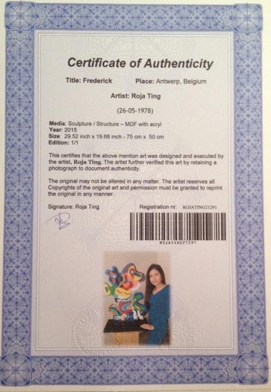 Roja Ting, 3 D sculptuur op voet inc.perspex box en certificaat. Zeer kleurrijk kopen? Bied vanaf 1250!