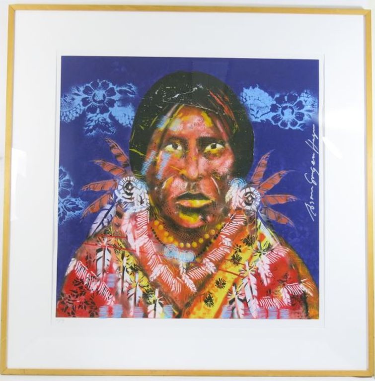 Espen Hagen, zeefdruk: Geronimo (paars) - ingelijst (groot formaat) verkocht voor € 100!