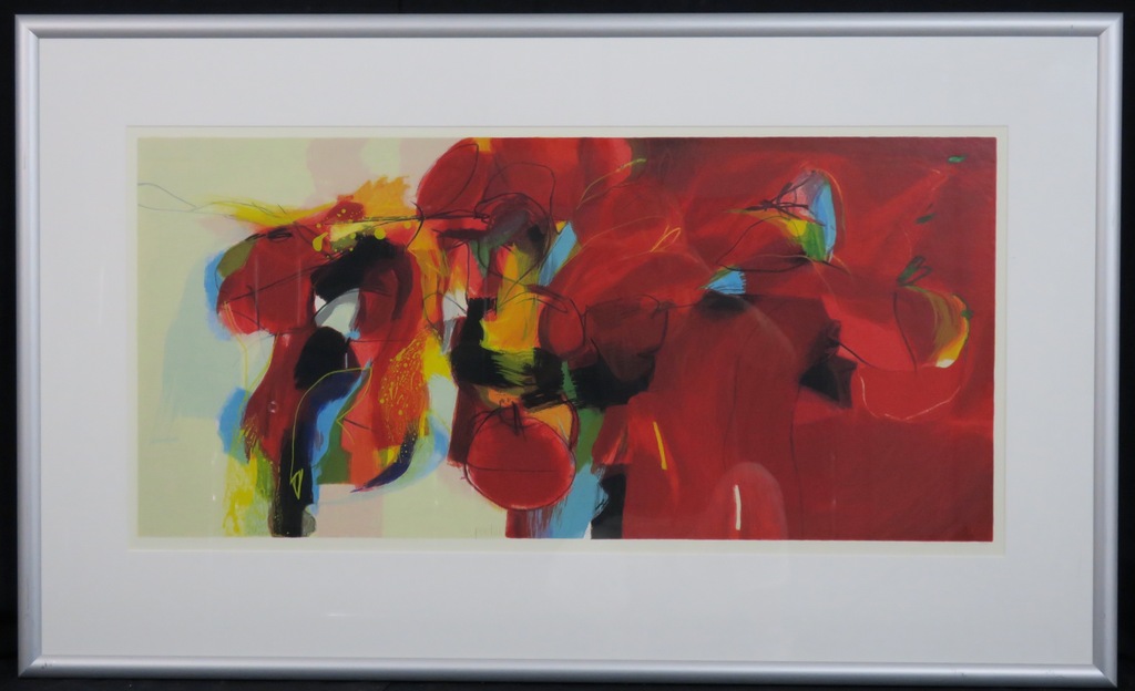 Pieter Vermeulen: Zeefdruk, Rood geschikt - Ingelijst (Groot) verkocht voor € 75!