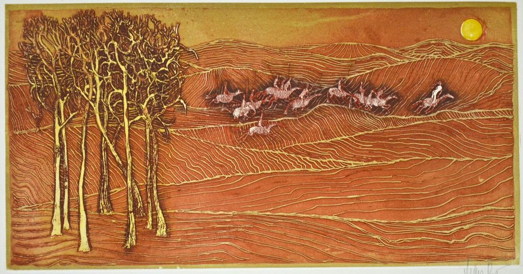 Lars Bo: Ets/aquatint. Ruiters kopen? Bied vanaf 50!