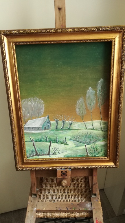 Onbekend kunstenaar, Olieverf op paneel, landschap kopen? Bied vanaf 1!