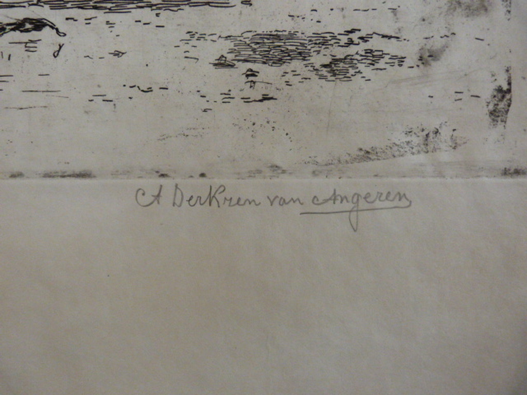 Anton Derkzen van Angeren - ets - zonnebloemen in kan. kopen? Bied vanaf 45!