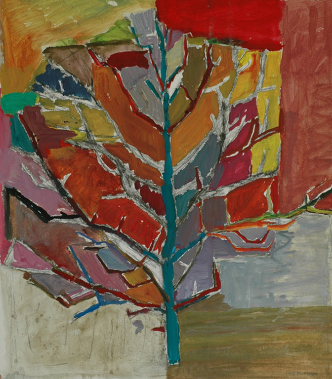 Hans Ebeling Koning, KASTANJEBoom, gouache kopen? Bied vanaf 195!