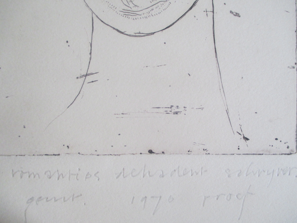 Geurt van Dijk, ets "Romanties decadent schrijver" 1970 kopen? Bied vanaf 30!