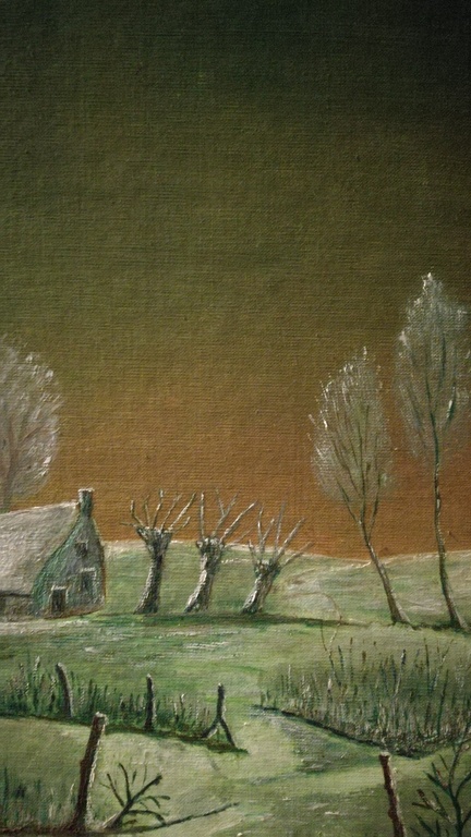 Onbekend kunstenaar, Olieverf op paneel, landschap kopen? Bied vanaf 1!