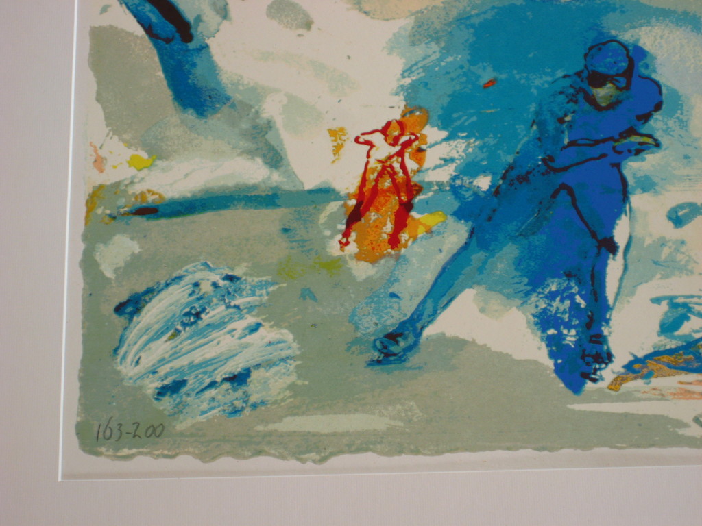 Jan van Diemen (1954). Zeefdruk. Schaatsers. kopen? Bied vanaf 1!