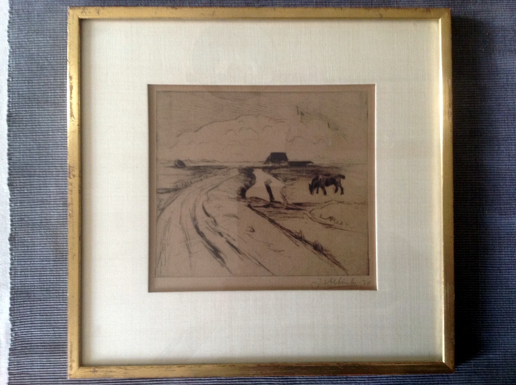 Jan Altink, ets op papier 1930 verkocht voor € 160!