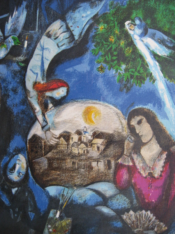 Marc Chagall: Kleurenlitho 'Autour d'elle' - 750 ex. verkocht voor € 169!