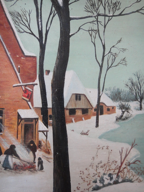 Jan de Bie (1946) -olieverf op paneel- 'sneeuwlandschap met personen' kopen? Bied vanaf 125!