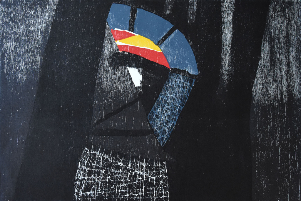 Guillaume Le Roy # COMPOSITIE # extreem groot formaat houtsnede, 1976, mint kopen? Bied vanaf 150!