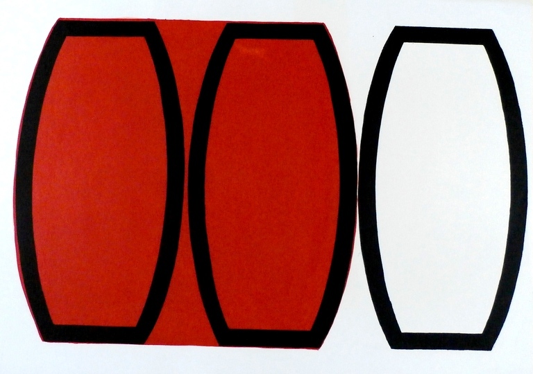 Adine Engelman - Monotype - Abstracte compositie verkocht voor € 50!