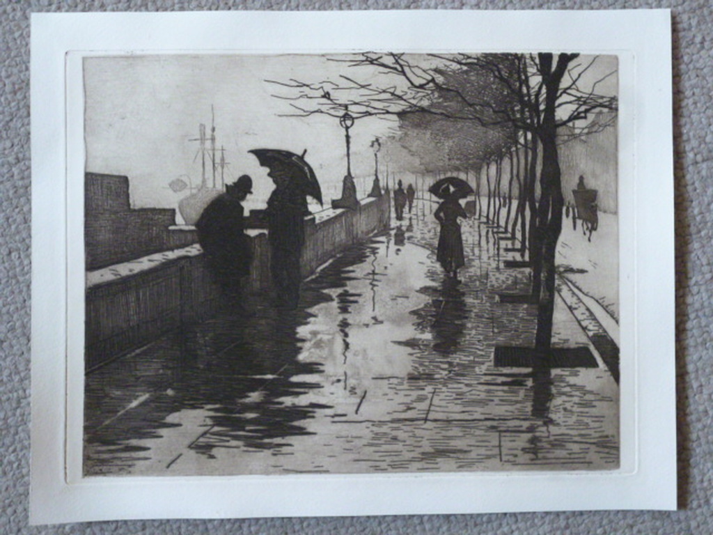Willem Witsen - ets - Regen, Thames embankment, Londen kaufen? Bieten Sie von 1775!