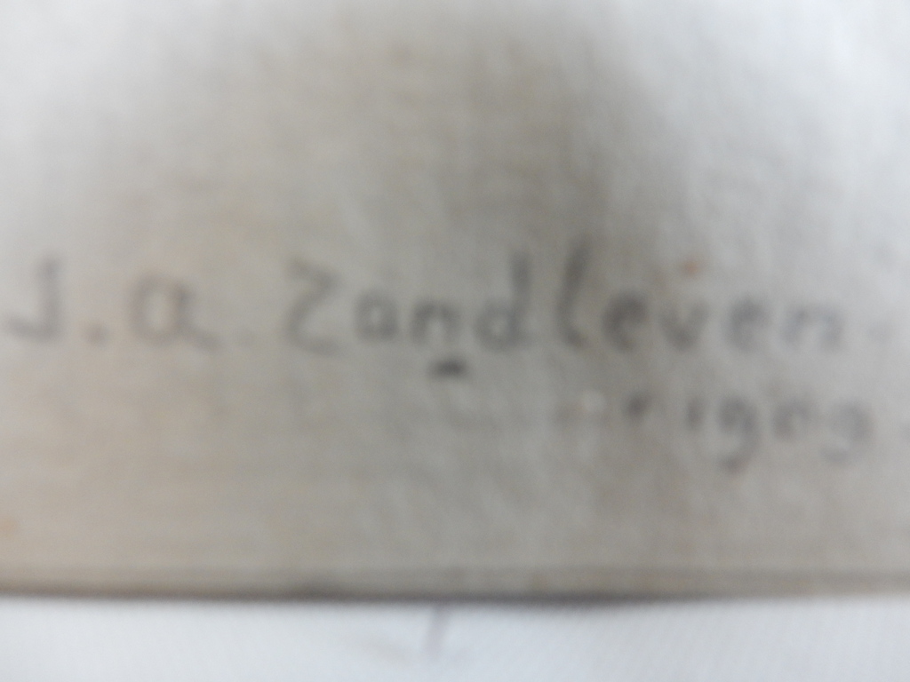 Jan Adam Zandleven, tekening op papier, stilleven, vaas+ bloemen met drinkglas kopen? Bied vanaf 75!