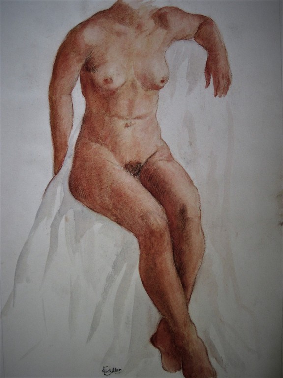 Fraaie ca. 1940 Aquarel Frits Schiller 1886-1971 "vrouwelijk naakt" gesigneerd kopen? Bied vanaf 1!