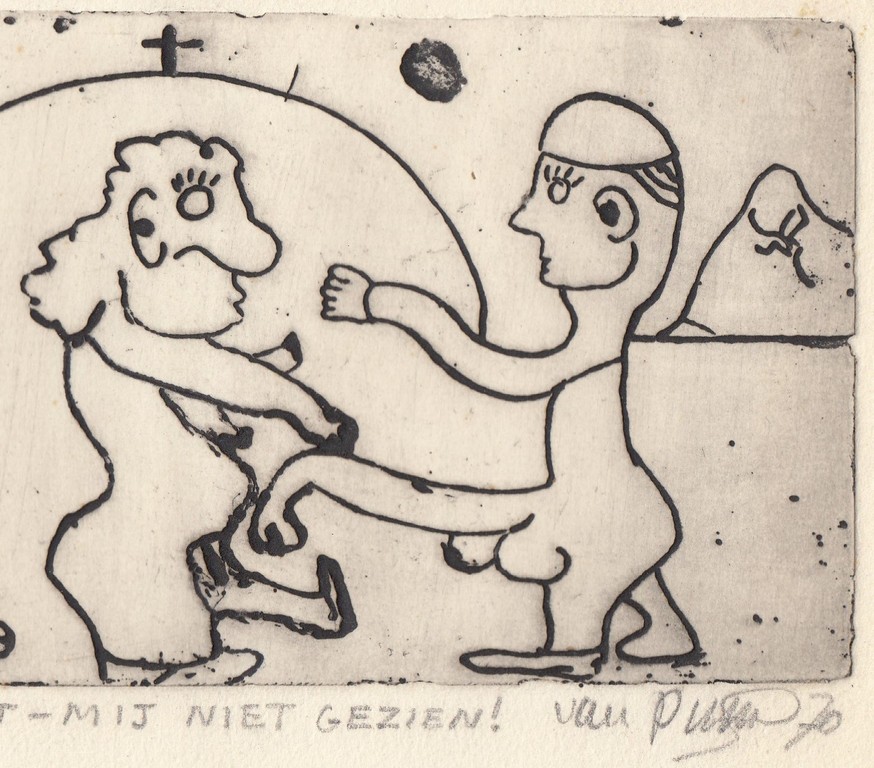 Onbekende kunstenaar - Ets 1970 - 'T celibaat - mij niet gezien! kopen? Bied vanaf 1!