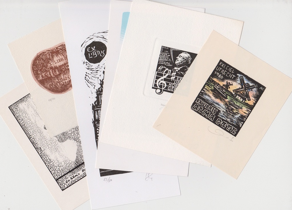 Jiri Bouda e.a: Collectie van zes ex-librissen, Utrecht 1986 + diversen kopen? Bied vanaf 1!