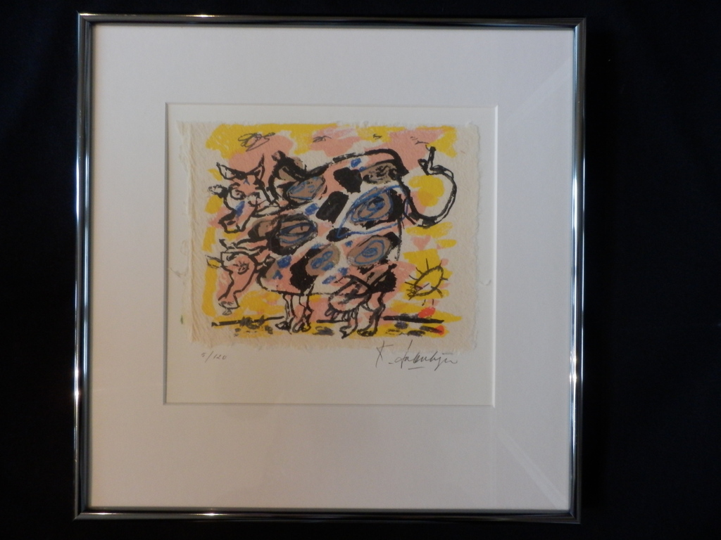 KEES SALENTIJN  Kleurenlitho  KOETJES  Ingelijst  Handgesigneerd kopen? Bied vanaf 75!